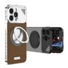 Магнитный вращающийся на 360° чехол-подставка для телефона iPhone 14 15 13 Pro Max металлический кожаный чехол с застежкой-кнопкой на четыре угла для защиты от падений