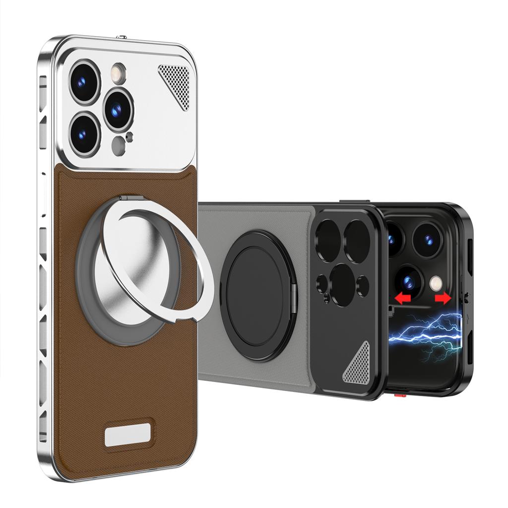 Магнитный вращающийся на 360° чехол-подставка для телефона iPhone 14 15 13 Pro Max металлический кожаный чехол с застежкой-кнопкой на четыре угла для защиты от падений