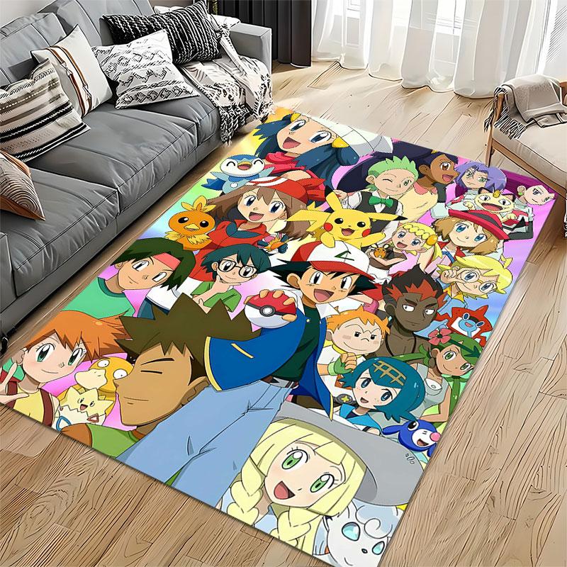 Colorful Anime Characters Carpet suitable as a non-slip mat for the living room or bedroom sofa