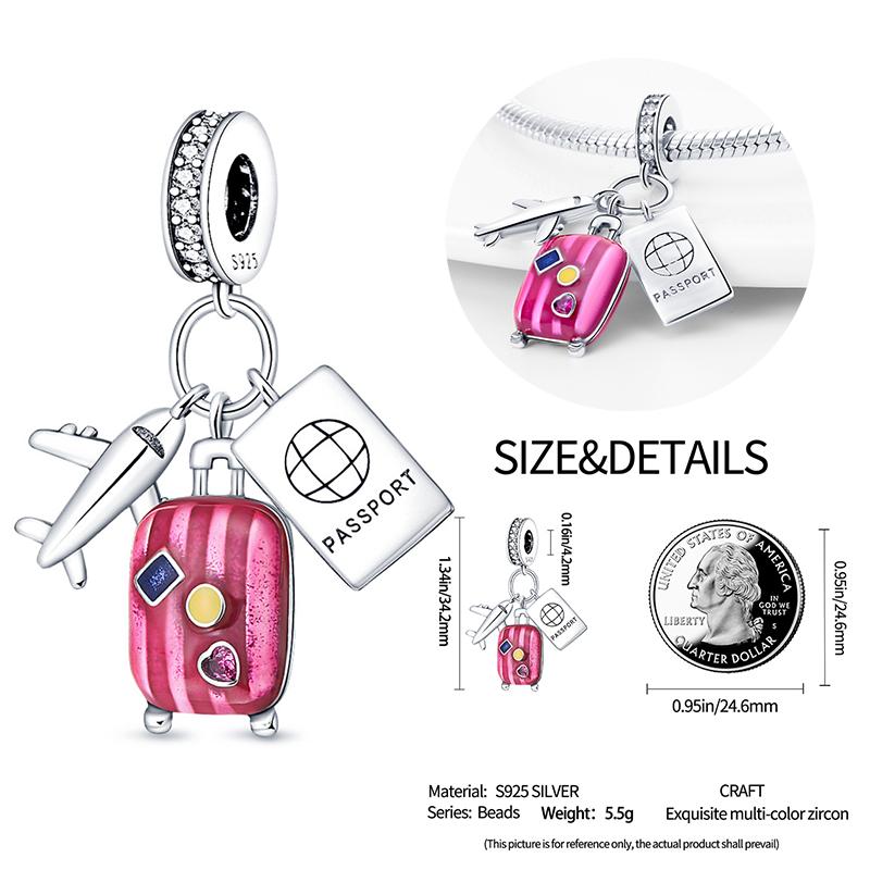 New Copper Bow Star Love Pink Series Charm Beads Suitable For 3Mm Original Bracelet Diy Fashion Jewelry Gift