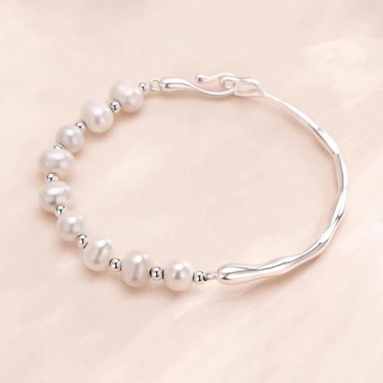 Женский браслет из искусственного жемчуга, гладкие бусины, полубраслет, полубраслет, звено, пэчворк, наручные украшения для выпускного вечера, ежедневные подарки