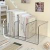1pc Plastic Book Stand Organizer with Multiple Compartments - Clear Desktop File Holder for Office, Home, Bookshelf Decorations