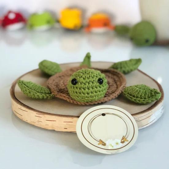 Cute Handmade Crochet Anti-scald Decorative Sheep Flower Turtle Shape Mug Coaster Household Stuffs Mug Rug