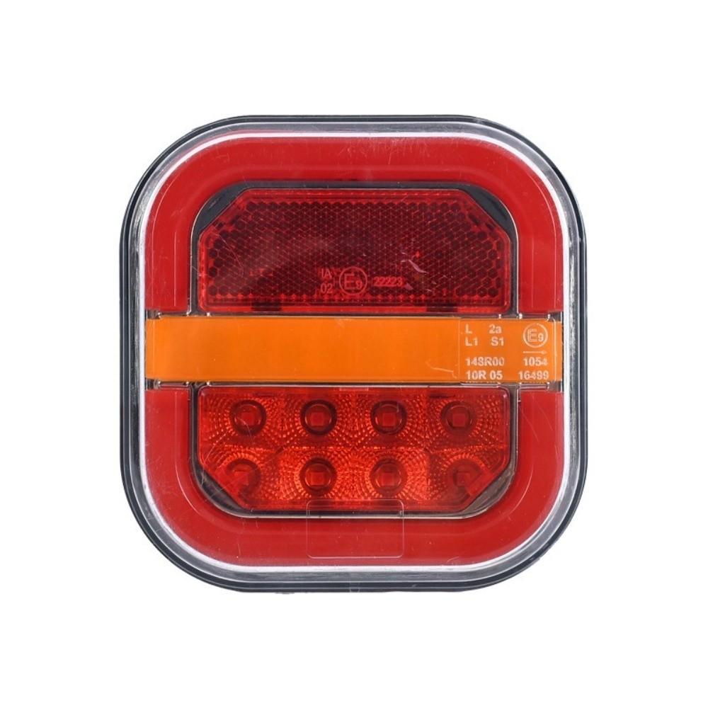 2Pcs Car Light Guide Square 12V 24V LED Trailer Tail Light, License Plate Light Truck Tail Light, Three-color Tail & Brake Light