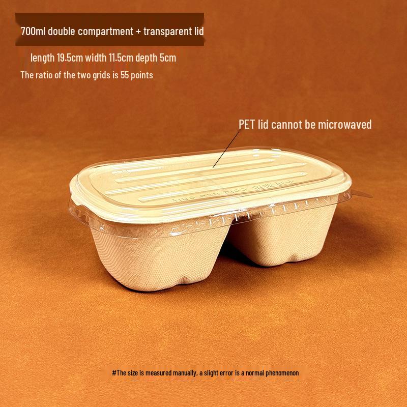 Eco-friendly Three-Compartment Disposable Bento Box – Microwaveable Paper Lunch Container for Salads and Light Meals