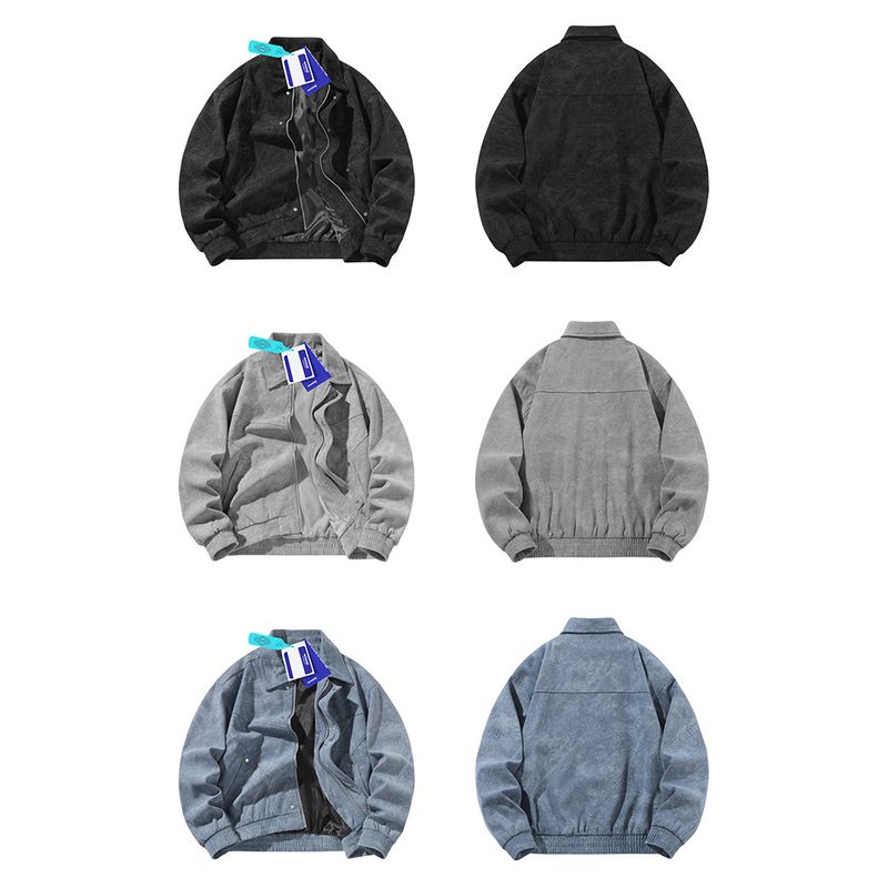 Wassup Trendy American Retro Casual Jacket for Men, Autumn and Winter Thickened Lapel Biker Jacket, Cool Workwear Jacket