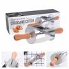 Stainless Steel Dough Croissant Rolling Pin Roller Cutter Baking Tool DIY