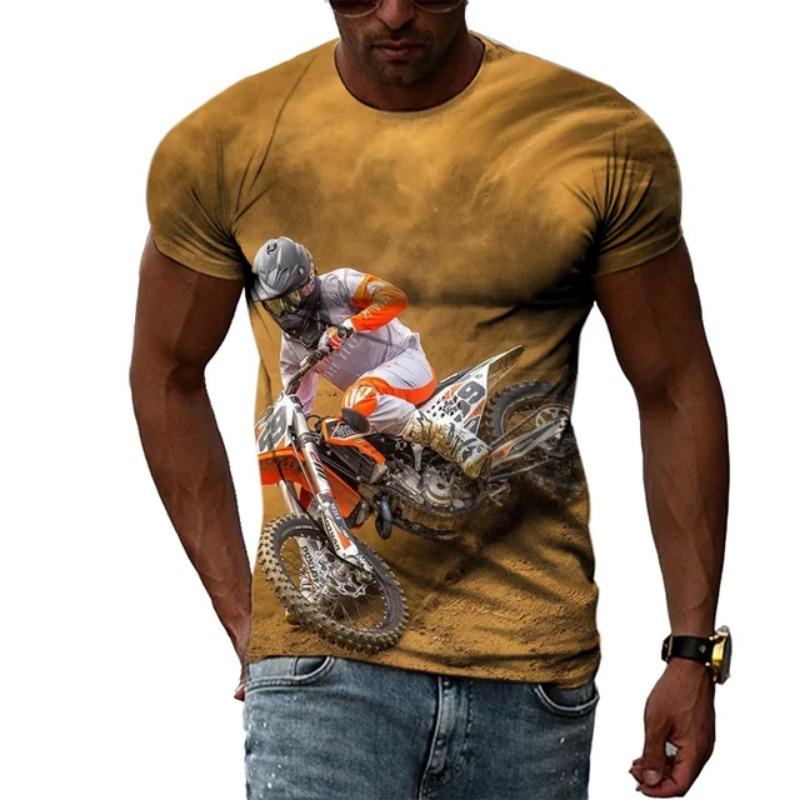 Новая модная крутая 3D футболка с рисунком мотокросса для мужчин, летняя трендовая хип-хоп футболка в стиле Харадзюку с принтом, рисунок мотоцикла O Colla