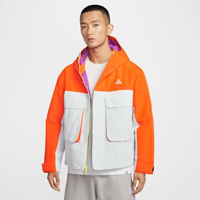 Мужские пуховики Nike ACG Мужские Безопасный оранжевый/Ярко-фиолетовый/Университетский серый/Горный белый с капюшоном
