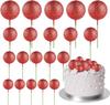 20 Pcs Mini Balloon Cake Topper Decorations with Gold Balls On Sticks - Cake Picks for Birthday, Wedding, and Party Decorations