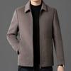 Зимнее шерстяное полупальто мужское двухстороннее кашемировое пальто зимняя повседневная шерстяная куртка с лацканами