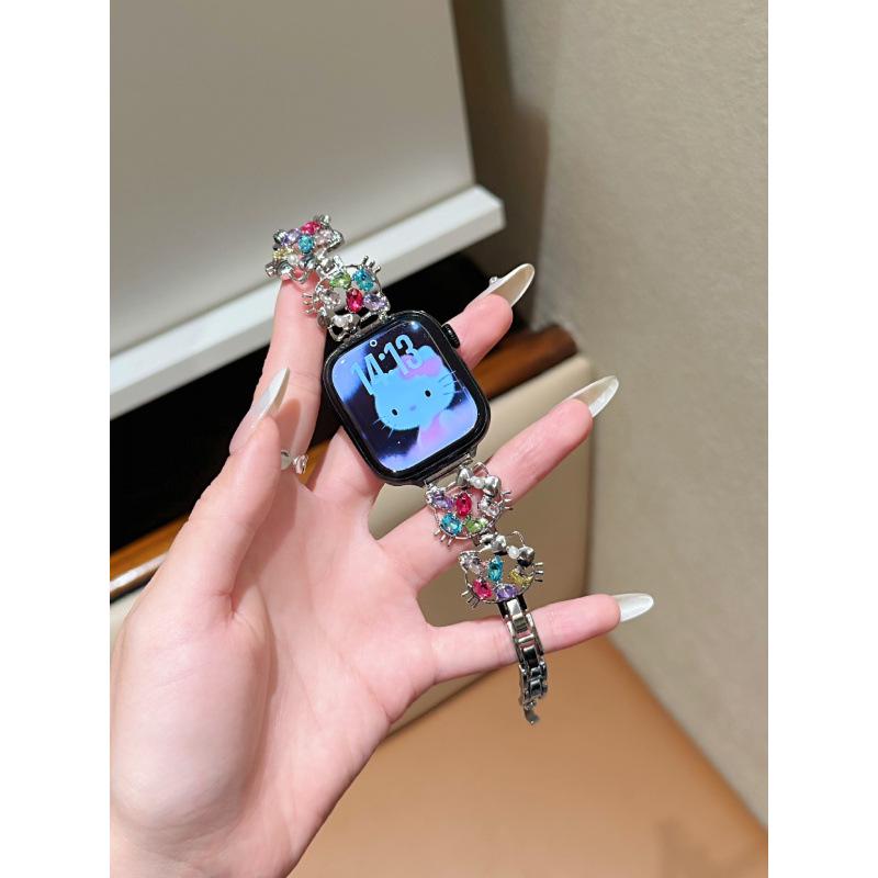 Совместимый металлический ремешок-цепочка для часов Huawei, Xiaomi, KT Diamond, Apple Watch Series 1-11, iWatch SE