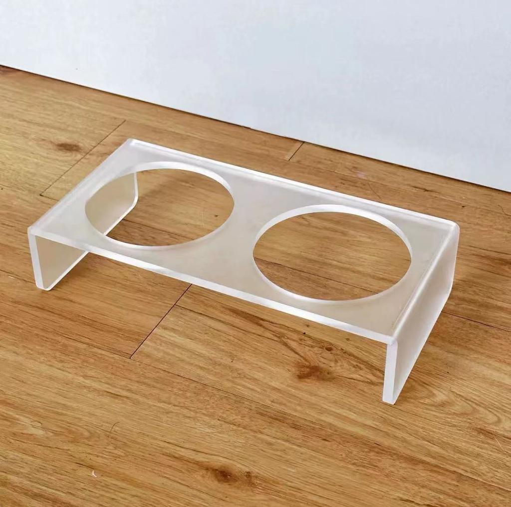 Colorful Adorable Easy to Clean Ceramic Pet Bowl on Solid Acrylic Stand Anti Tipping