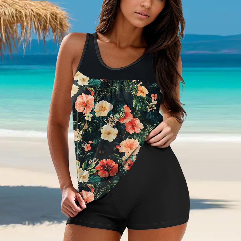 Women Swimsuit With Shorts Flowy Two Piece Swimsuits Bathing Swimwear
