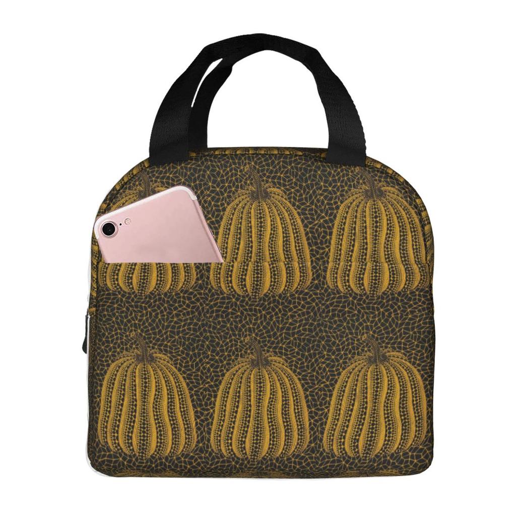 Yayoi Kusama Abstract Painting Insulated Lunch Bag for Women Office Cooler Thermal Food Box Tote Leakproof Lunch Boxes Container