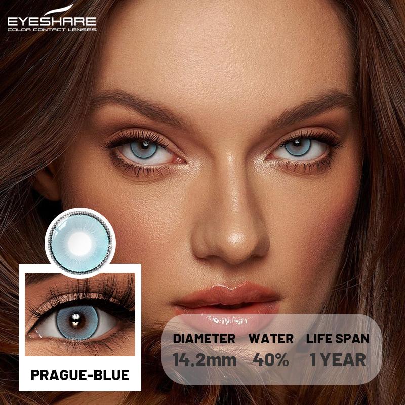 Eyeshare Цветные контактные линзы Фиолетовые косметические цветные контактные линзы Зеленые модные косметические контактные линзы Коричневые натуральные цветные мягкие линзы 1 пара