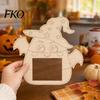 Pumpkin Diy Photo Frame DIY Frame, Wooden Halloween Picture for Kids Crafts, Party Activity Kit Unfinished Hollow Decor Tabletop Display Holiday Gift