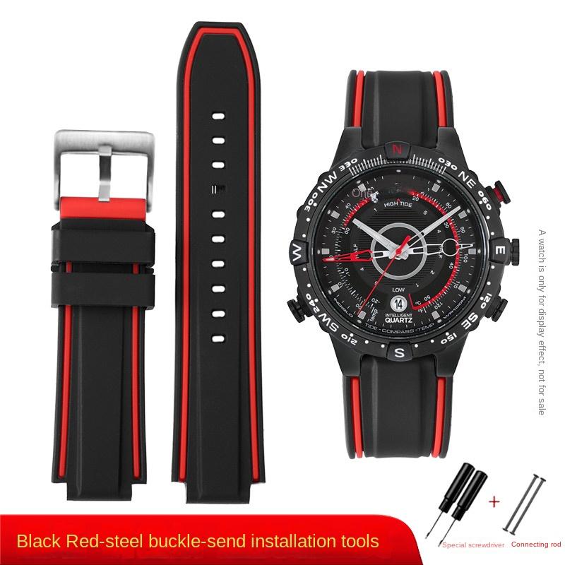 Для timex E-tide Компас Браслет T2N739 T2N720 T2N721 выпуклое ушко 16мм ремешок водостойкий силиконовый мужской ремешок для часов браслет