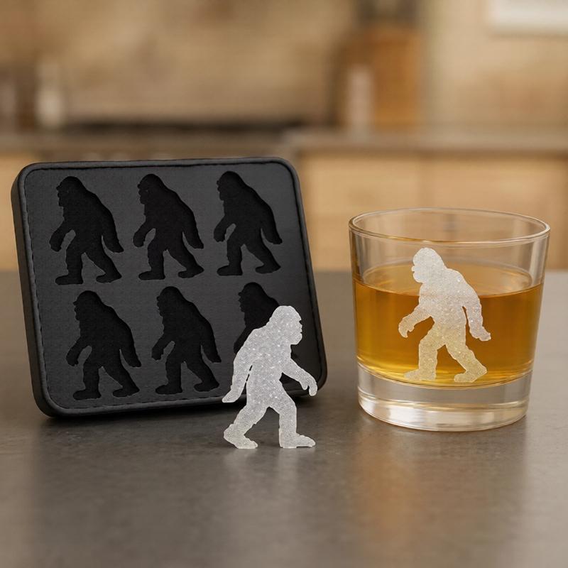 Силиконовая форма для льда Sasquatch, Форма для кубиков льда, Подарок, Форма для кубиков льда пищевого качества, Безопасная и прочная, Аксессуар для виски-бара