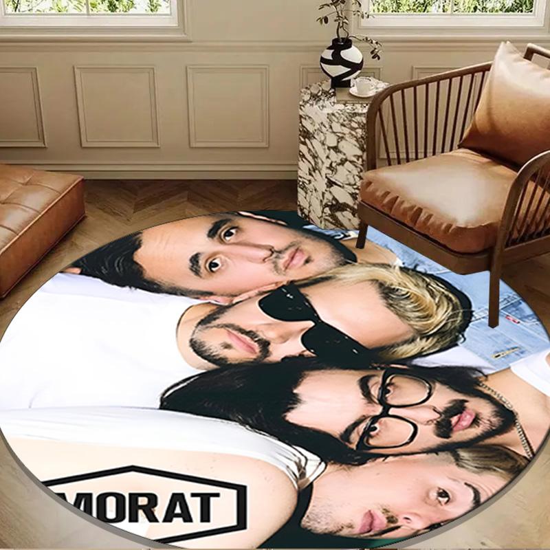 Morat Band Round Rug for Livingroom,Bedroom, Palyroom, Chair Rug, Area rug, Circle Carpet, Large Size Decor Fan Christmas gift