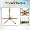 Rotating Bird Perch Stand Cage Accessory Easy Installation Exercise Wooden Interactive