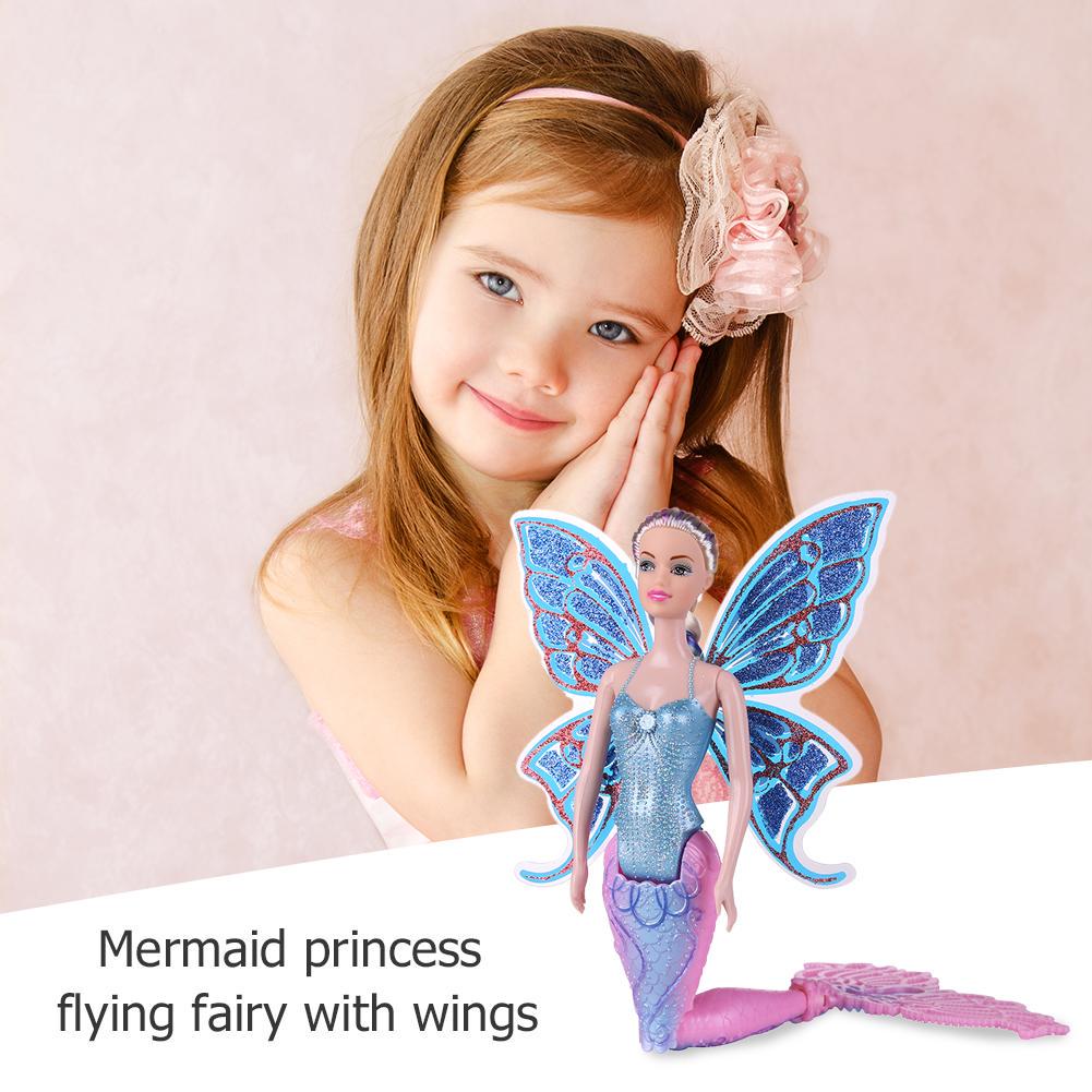 Кукла-русалка для плавания, волшебная классическая игрушка-русалка для девочек с крылом бабочки