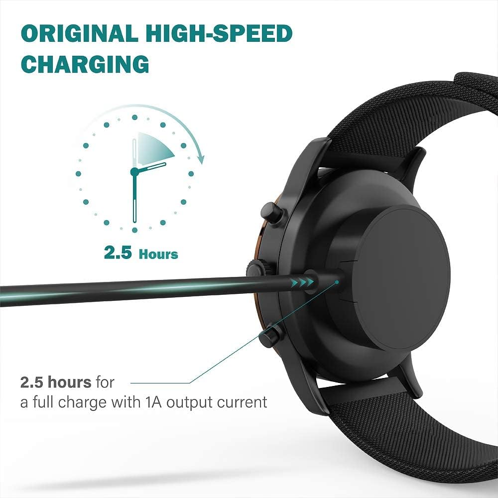 Charger Compatible with Fossil Hybrid Smartwatch HR Accessory Rapid Charger Magnetic USB Charger - 3.3 Feet (Black)