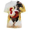 Трендовая забавная футболка с принтом французского галльского петуха, курицы и птицы в стиле Харадзюку, модные милые футболки с рисунком животных, мужская уличная одежда