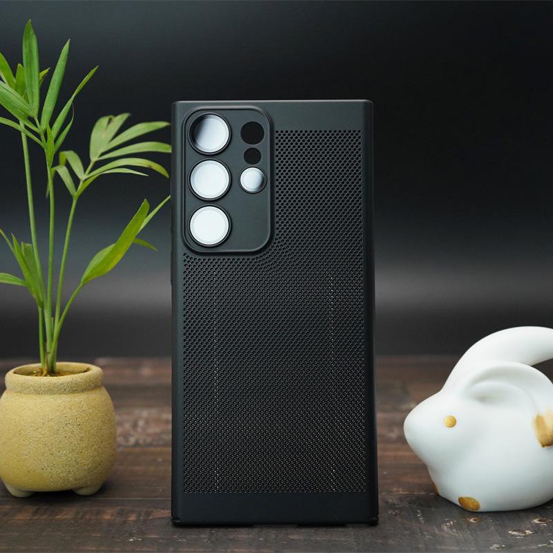 Breathable Heat Dissipation Mesh Case Suitable for Samsung S24 Ultra Comes with Lens Film Mobile Phone Case NOTE20 Full Inclusive Protection Case