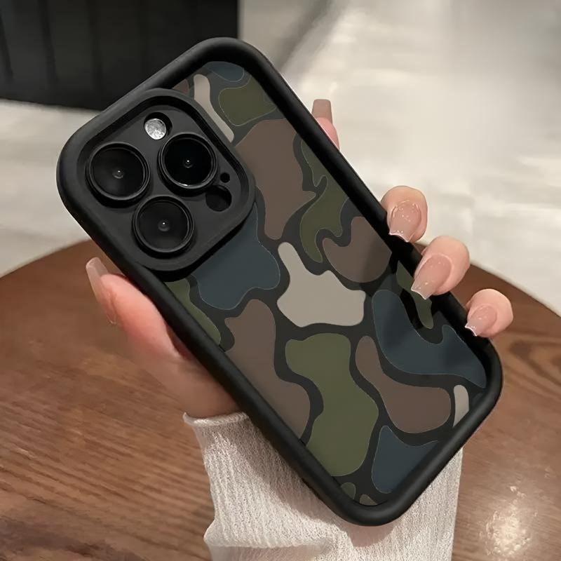 Двухцветный Камуфляжный Зелено-Серый Модный Чехол Для Телефона Для iPhone 17 16 17E 16E 15 14 13 12 11 Pro Max Plus Air