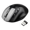 Sanwa Direct Multi-Button Mouse, Wireless Bluetooth, 6 Assignable Buttons, LCD Screen, Quiet, Rechargeable, Black, 400-MAWBT171