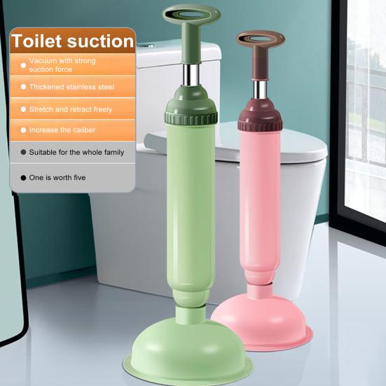 High Pressure Silicone Toilet Plunger Pump Anti-Clogging Drain Cleaners Powerful Suction Cup Telescopic Handle Toilet Clog Remover