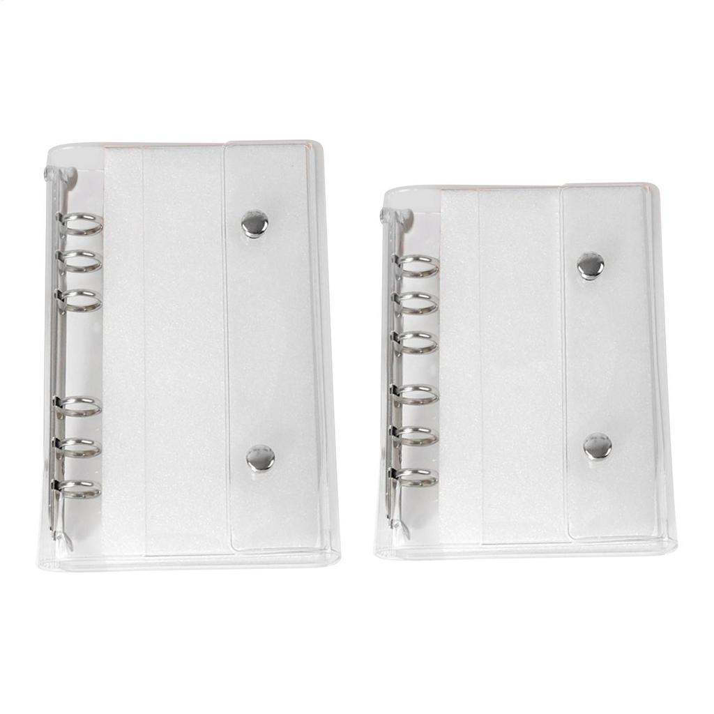 Wide A7 Loose Leaf Document Bag, Transparent PVC Pouch Insert for Binder Planner, Photocards, Document Diary Scrapbook Storage