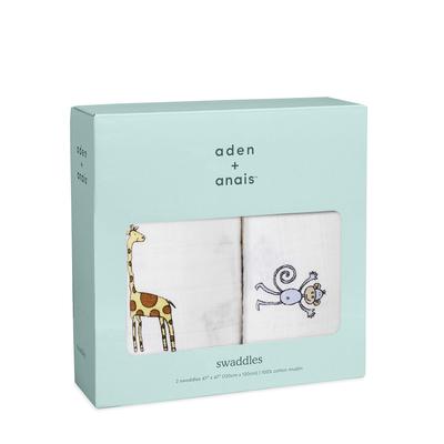 Aden anais пеленка марлевая детская подлинный продукт aden anais пеленки набор из 2 муслин jungle jam 120 x 120 см пеленка aiden and anai для новорожденных 4023 +