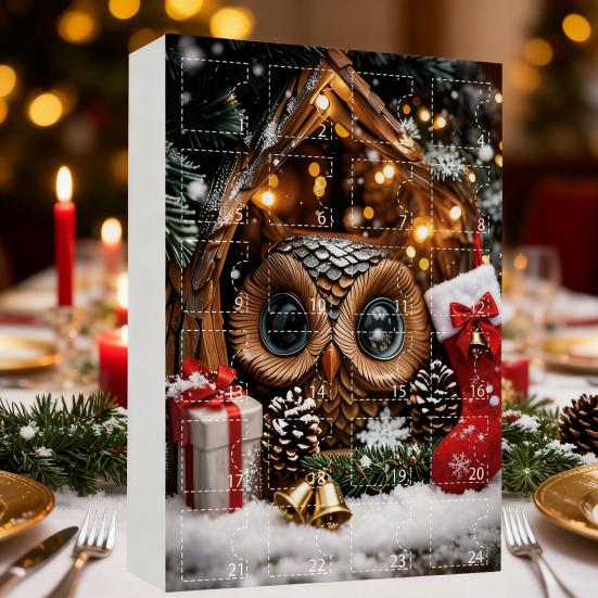 Лесной Животный Адвент-календарь 2025 24 Дня Милый Животный Праздничный Декор Обратный Отсчет до Рождества