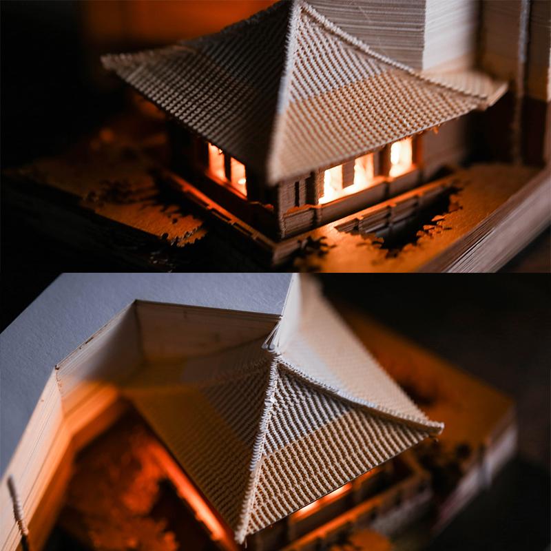 Customized 3D Memo Pad Paper Craft Sticky Notes Bookmark Pink House Villa Note Paper Cube for Girlfriend Gifts