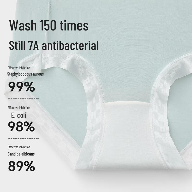 Freego Women's 7A Silk Crotch Seamless Mid-Waist Briefs 4-Pack