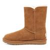 UGG Теплые нескользящие замшевые сапоги Bailey Button Charm с металлическими буквами, удобные, до середины голени, женские сапоги, коричневые 1114970-CHE