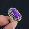 Кольцо из бисера с натуральным фиолетовым бирюзовым камнем из стерлингового серебра 925 пробы для женщин и девочек