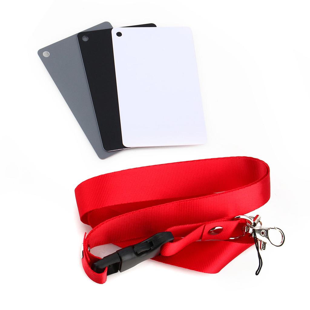 Серая карта Баланс белого Набор карт для баланса белого 3 в 1 18% Цифровая фотография Экспозиция Баланс цвета Набор карт Серый/Белый/Черный