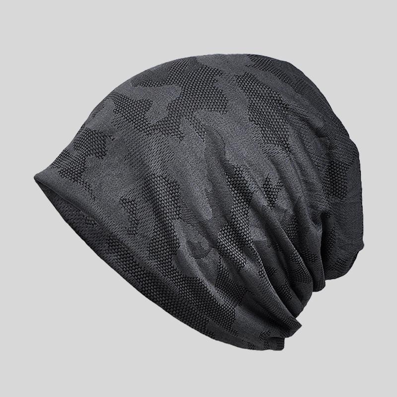 Men and Women Summer Outdoor Sports Thin Quick-drying Camouflage Pattern Breathable Beanie Hat