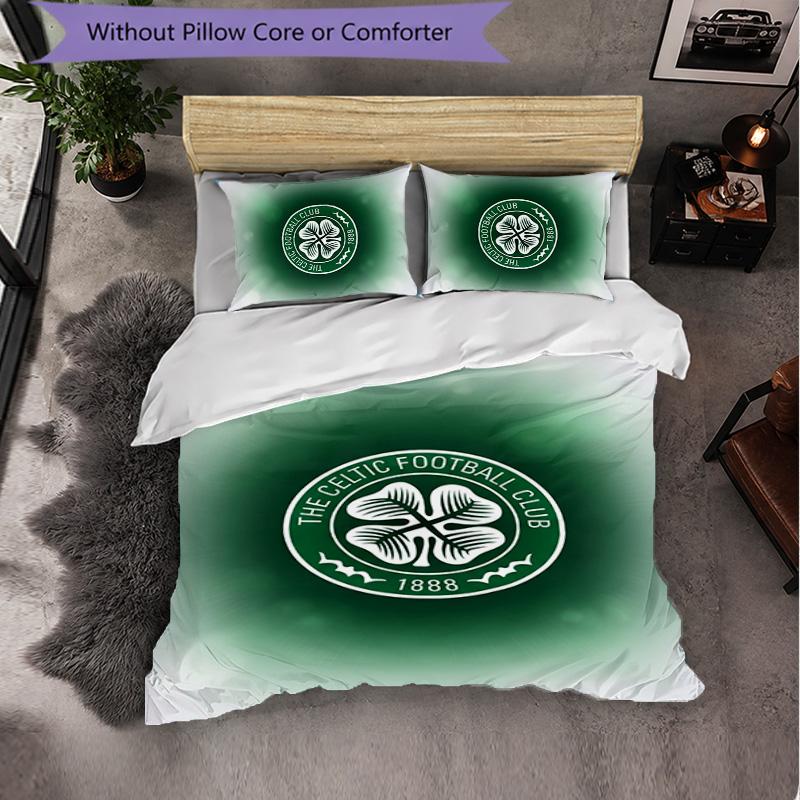 Celtic FC Themed Bedding 3Pcs Duvet Cover Set Decorative Bed Linen For Teen Room Home Decoration