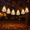 Halloween Themed Decorations Glowing Ghost Hanging Decor, Spooky Light Up Ornament for Party Scene, Indoor Outdoor Wall Window Decoration, Festive