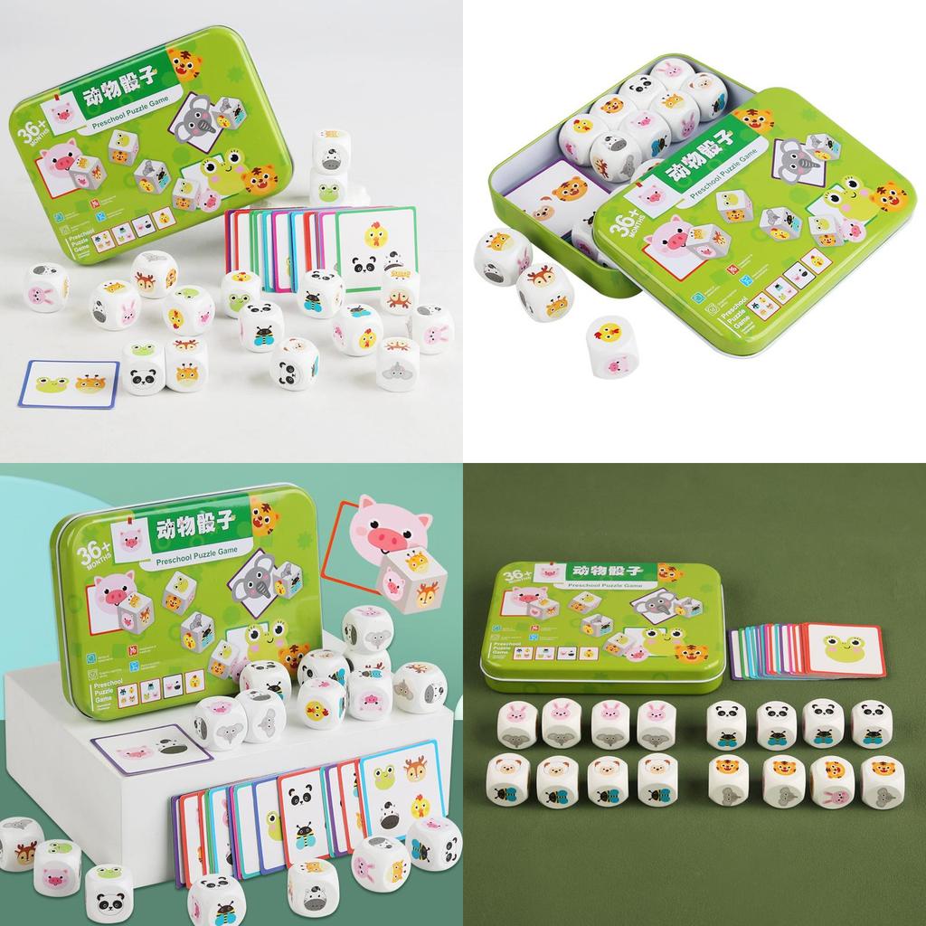 Деревянная игра-головоломка с кубиками-животными для детей, развивающая образование и концентрацию, интерактивная настольная игра