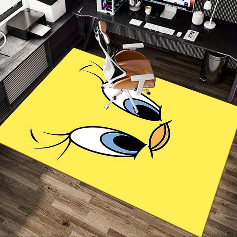 Tweety Bird'S Face Carpet For Playroom Bedroom Living Room Sofa Home Decorkids Game Area Rug Nonslip Floor Mat