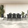 VidaXL Garden Dining Set 9 Pcs Black Textilene and Steel 3200709