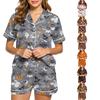 Женский модный домашний пижамный комплект Домашняя одежда Пижама с коротким рукавом Шорты Комплект из двух предметов