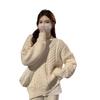 1011 new autumn and winter solid color split-ended sweater women's loose outer wear lazy wind twist knitted pullover short top