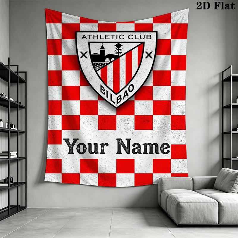 Name Custom Athletic Club Wall Tapestry Aesthetic Wall Hanging Printed Fabric Blanket Decorative Tapestries for Bedroom Living Room Home Decor