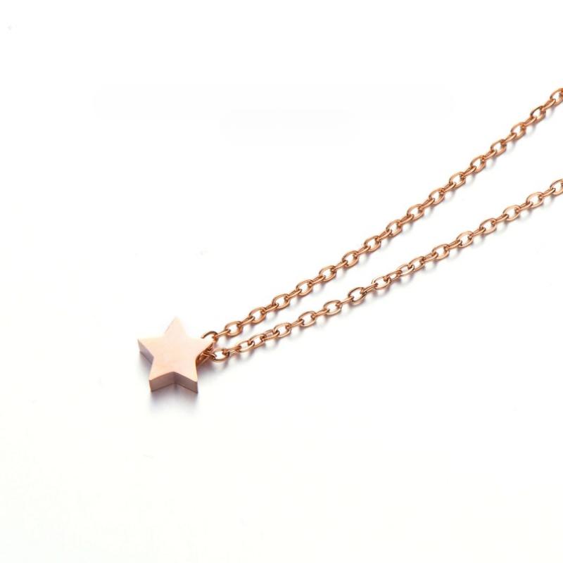 Gold Tiny Star Necklace For Women Dainty Single Star Pendant Stainless Steel Necklace Minimalist Celestial Jewelry Gift